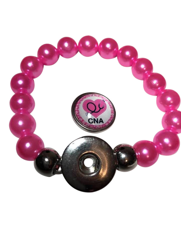 CNA Necklace + Bracelet Bundle with Snap Jewelry Charms